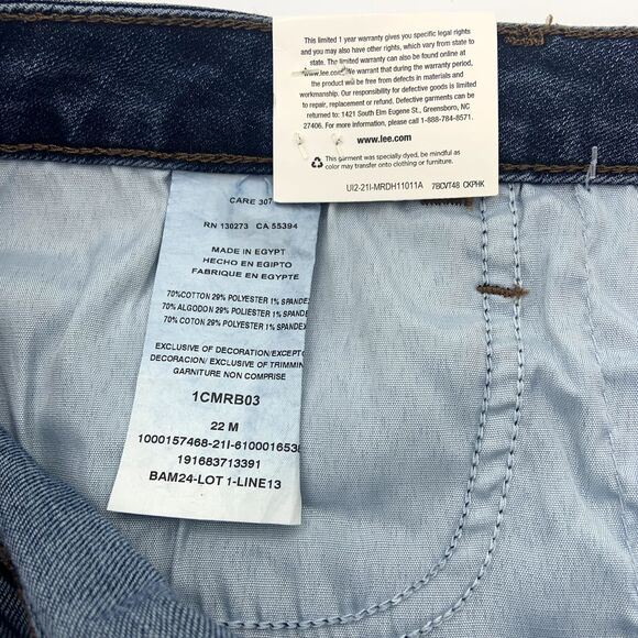 Lee Midrise Bermuda Shorts Regular Fit Influx- Size 22 M - Deep Dyed - Picture 7 of 7